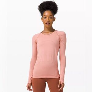Lululemon Swiftly Tech Long Sleeve Shirt 2.0, Pink Pastel, Size 18, Hip Length